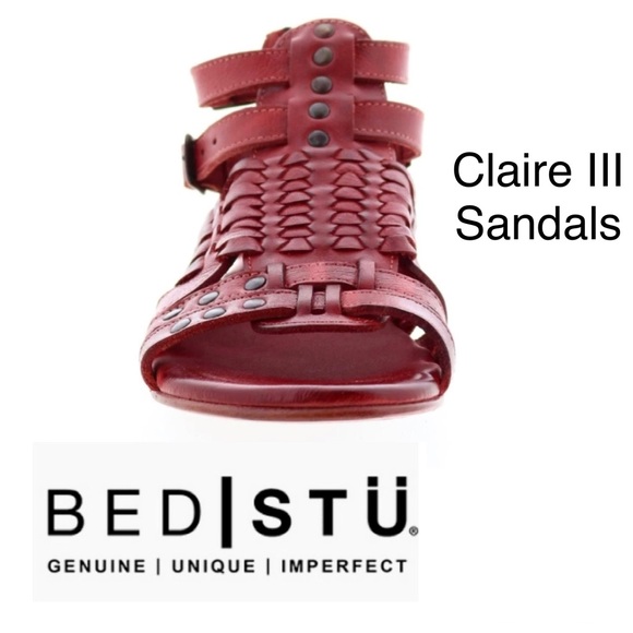 BED STU, Size 7.5, CLAIRE III, RARE IN RED, Huarache Sandals, Brand NEW in BOX! - Picture 9 of 12